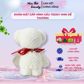 Khăn Mặt Gấp Hình Gấu Teddy Mini Dễ Thương, Khăn Lông Cừu Làm Quà Cưới, Quà Tặng 20/10. 20/11, Sinh Nhật, Người Yêu