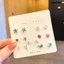 Set 6 Đôi, 12 Đôi Bông Tai Đính Đá, Ngọc Trai Mạ Bạc 925 Cao Cấp, Khuyên Tai Nữ Sang Trọng Hàn Quốc