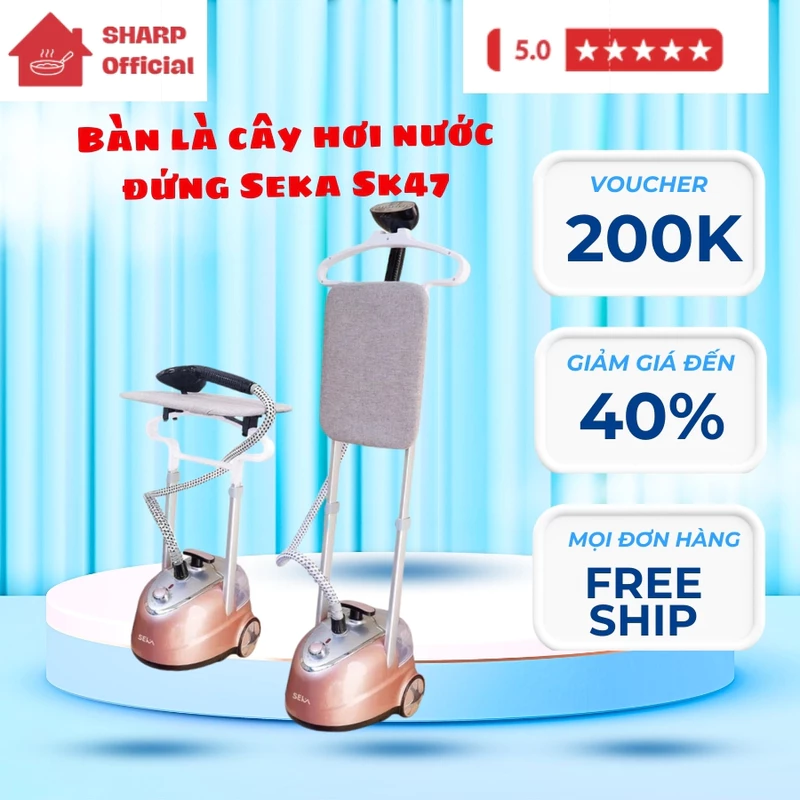 Bàn là cây hơi nước đứng SEKA SK479 kèm bàn ủi Công Suất 2000W, 10 cấp độ ủi phù hợp nhiều loại vải — ảnh 1