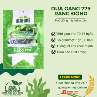 Hạt Giống Dưa Gang RADO 779 (Gói 1gram~50 Hạt) Rạng Đông, Trái Dài, Thơm, Ngon, Sinh Trưởng Mạnh