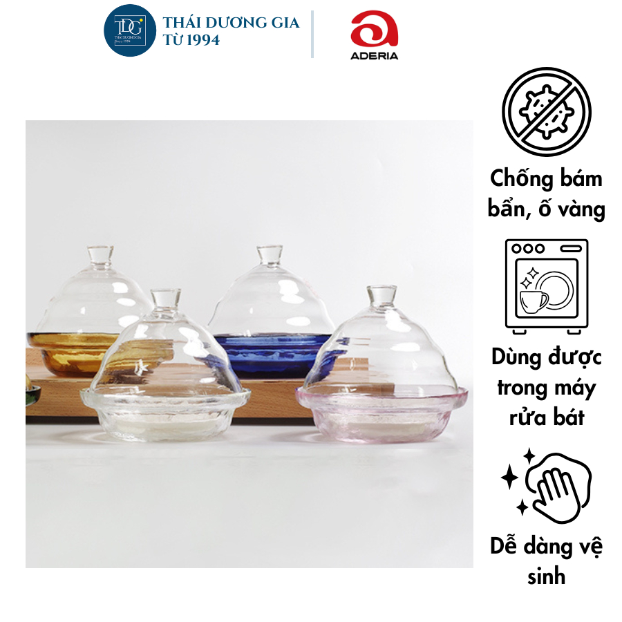 Nồi hấp cách thủy nấu vi sóng 500ml Nhật Bản Aderia – F49233 | Thái Dương Gia