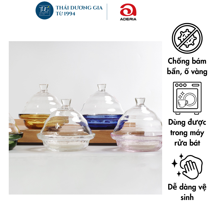 Nồi hấp cách thủy nấu vi sóng 500ml Nhật Bản Aderia - F49234