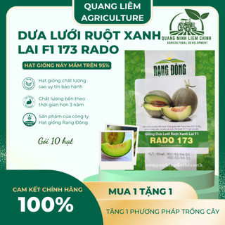 Hạt Giống Dưa Lưới Ruột Xanh RADO 173 (Gói 10 Hạt) Rạng Đông, Trái To, Mắt Lưới Dày, Ngọt, Giòn