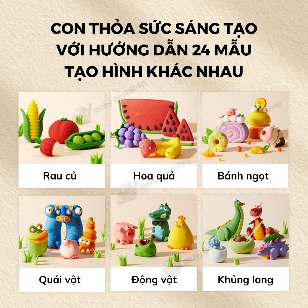 Đất Nặn Hữu Cơ Không Dính Tay, Dùng Nhiều Lần - Mideer Rice Colour Clay mẫu mới