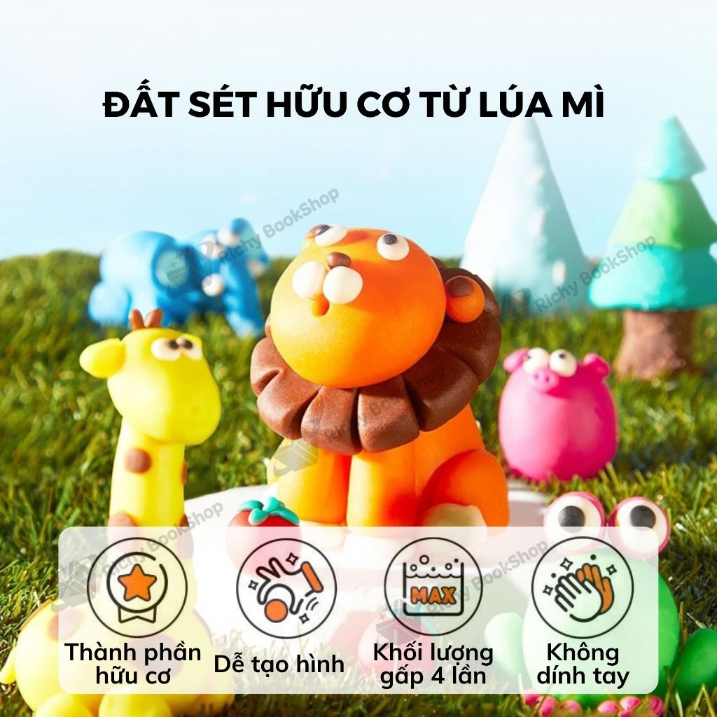 Đất Nặn Hữu Cơ Không Dính Tay, Dùng Nhiều Lần - Mideer Rice Colour Clay mẫu mới