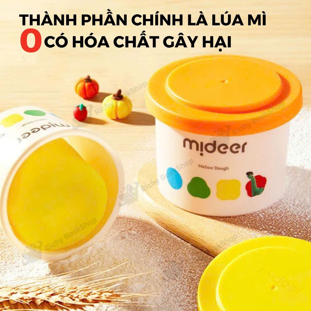 Đất Nặn Hữu Cơ Không Dính Tay, Dùng Nhiều Lần - Mideer Rice Colour Clay mẫu mới