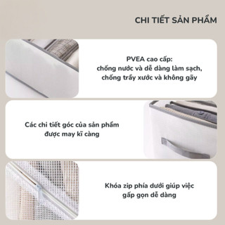 Hộp đựng quần áo chia ngăn có nắp chất liệu vải  Oxford bền đẹp đựng đồ lót, tất vớ gấp gọn tiện lợi - Nhiều kích thước