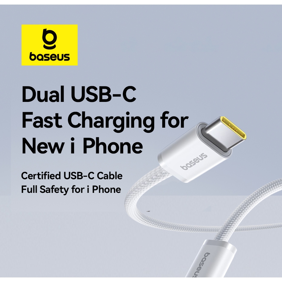 Cáp sạc nhanh Baseus 100W PD USB-C sang USB-C, Sạc nhanh cho Phon.e 15, M.ac, Sa.m.sung và các thiết bị tương tự
