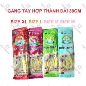 {10 ĐÔI} Combo 10 đôi Găng tay cao su Hợp Thành dài 27-38cm size S, M, L, XL dùng rửa chén, rửa bát