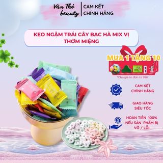 Kẹo Ngậm Trái Cây Bạc Hà Mix Vị, Kẹo Trái Cây Bổ Sung Vitamin C, Thơm Miệng, Giảm Ho Thông Cổ, Mát Họng, Vân Thỏ Beauty