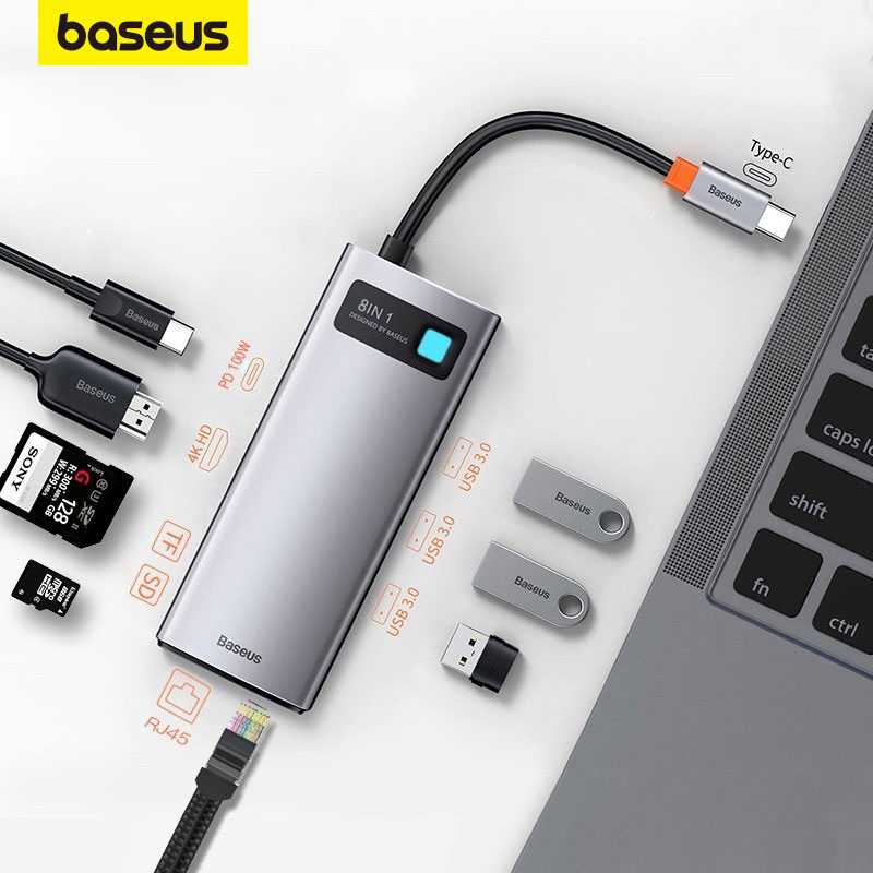 Bộ chia Baseus USB-C HUB - Cổng chuyển Type-C sang HDMI, USB 3.0 và nhiều tính năng khác, dock đa năng cho laptop