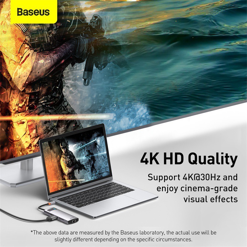 Bộ chia Baseus USB-C HUB - Cổng chuyển Type-C sang HDMI, USB 3.0 và nhiều tính năng khác, dock đa năng cho laptop