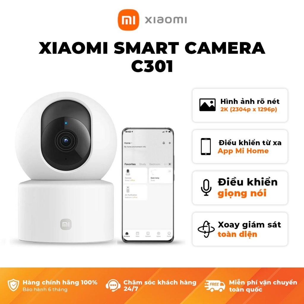 Ảnh Camera Quan Sát Xiaomi Smart Camera C301 | 2K, 3MP, Xoay 360, Phát Hiện Con Người | Phiên Bản Quốc Tế, Bảo Hành 12 Tháng 2