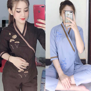 Đồ Lam Đi Chùa # Bà Lai Viền # Đồ Bộ Nữ # Quần Áo