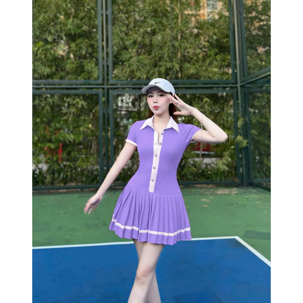 Bộ Thể thao nữ, Bộ váy liền chơi Tennis, pickleball, golf... Hàng Cao Cấp