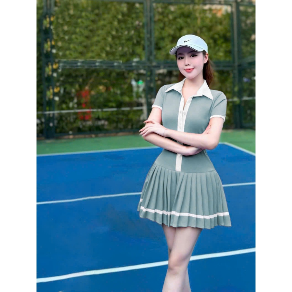 Bộ Thể thao nữ, Bộ váy liền chơi Tennis, pickleball, golf... Hàng Cao Cấp
