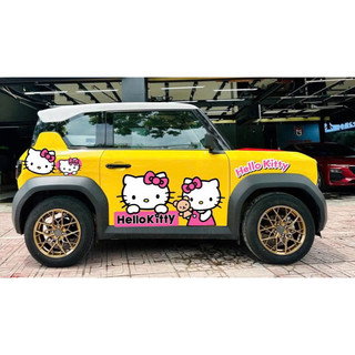 Tem 2 bên Sườn Xe Ô tô VF3 HELLO KITTY, Team Decal Oto VF3