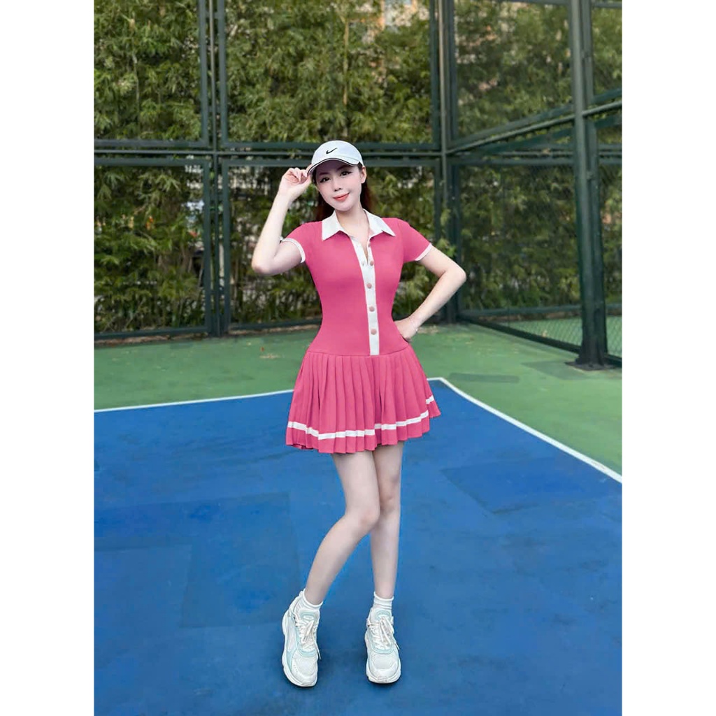 Bộ Thể thao nữ, Bộ váy liền chơi Tennis, pickleball, golf... Hàng Cao Cấp