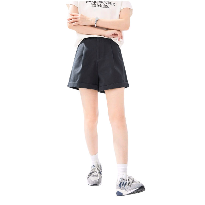 BIGSIZE Quần Short Nữ 50-100KG Lưng Cao Chun Sau Ống Rộng Gập Gấu Form Rộng Phong Cách Thời Trang - MÃ 17