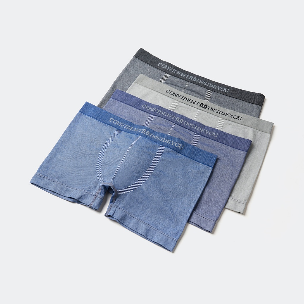 Quần lót nam boxer INSIDEMEN không đường may thoáng khí kháng khuẩn co giãn cực dễ chịu IBX025