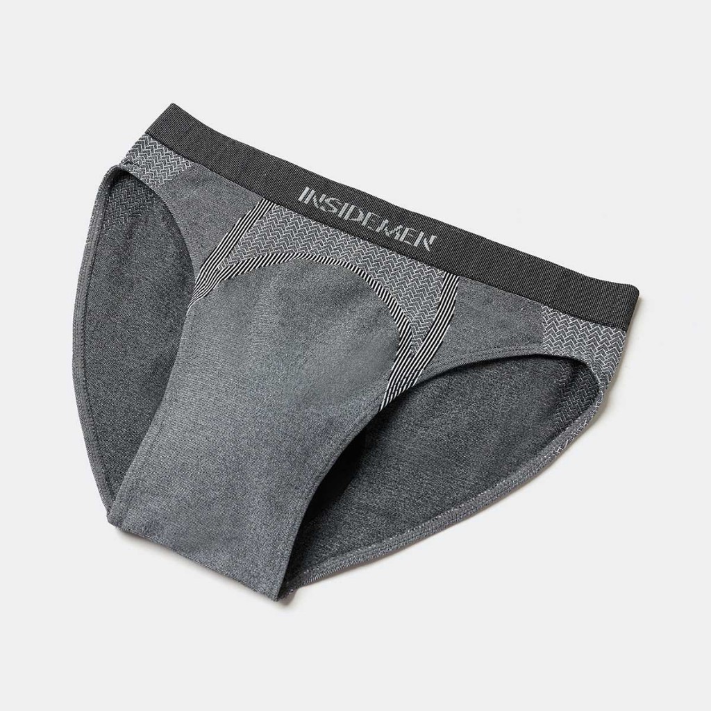 Quần lót nam bikini INSIDEMEN không đường may kháng khuẩn cao cấp mềm mịn thoáng mát IBF023