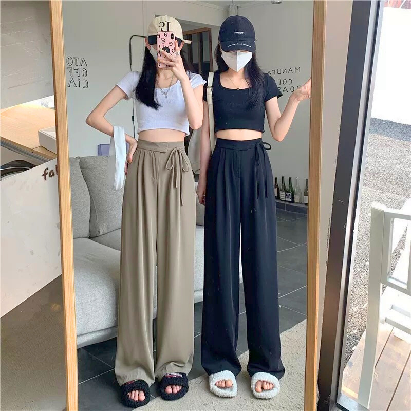 55-100KG Quần Ống Rộng Bigsize Thắt Dây Nơ Quần Tây Ống Suôn - MÃ 51