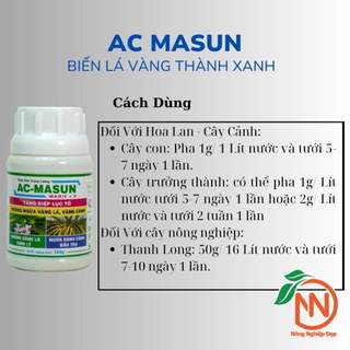 Phân Bón AC MASUN 100g - Ngăn Ngừa Vàng lá - Tăng Diệp Lục Tố - Biến Lá Vàng Thành Xanh