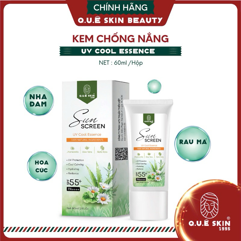 Kem Chống Nắng SPF55+ & Dưỡng Da Quê Skin Cho Mọi Loại Da - Hình ảnh thực tế