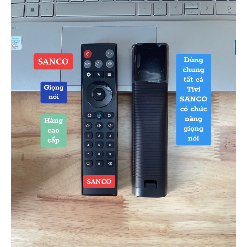 Remote điều khiển Tivi Sanco giọng nói đa năng( Dùng cho tất cả Tivi ...
