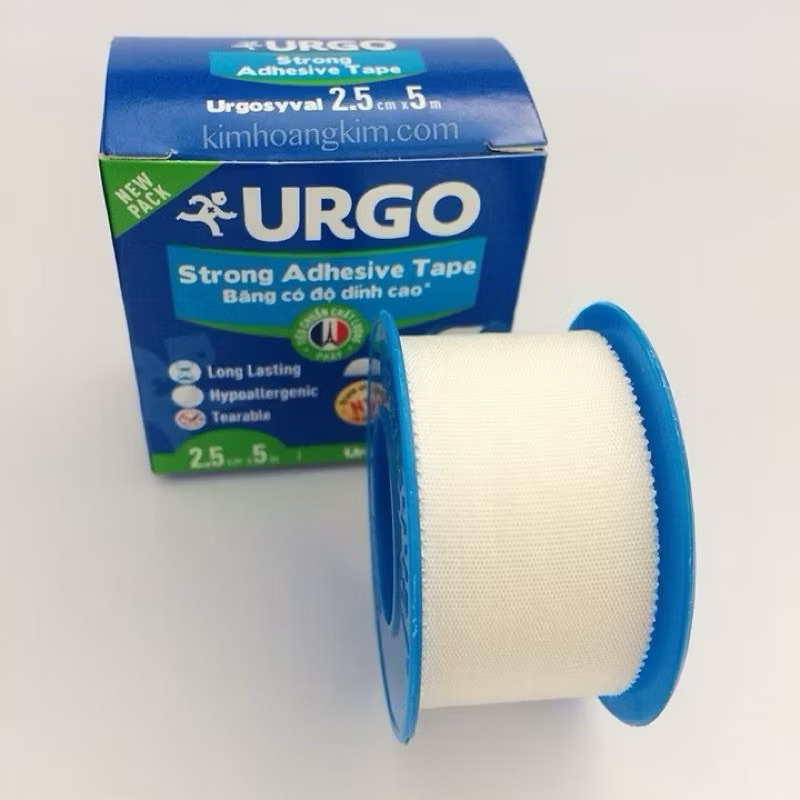 Băng keo lụa Urgo Syval 2.5cmx5m. Hộp 1 cuộn
