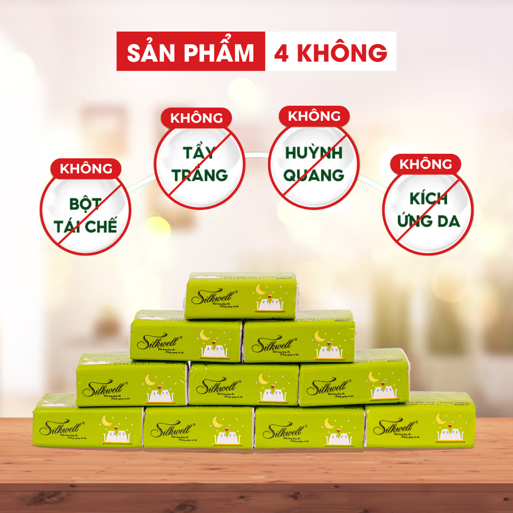 Ảnh Giấy ăn gấu trúc Silkwell Thùng 30 gói 3 lớp 100% bột tre nhập khẩu 2