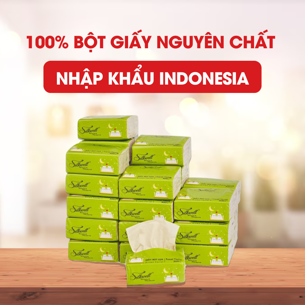 Ảnh Giấy ăn gấu trúc Silkwell Thùng 30 gói 3 lớp 100% bột tre nhập khẩu 1