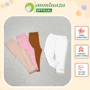 AMI0233 - Quần Giữ Nhiệt Cho Bé Gái Anminaza Vải Thun Tăm Sợi Tre Co Dãn Size Từ 7-20kg