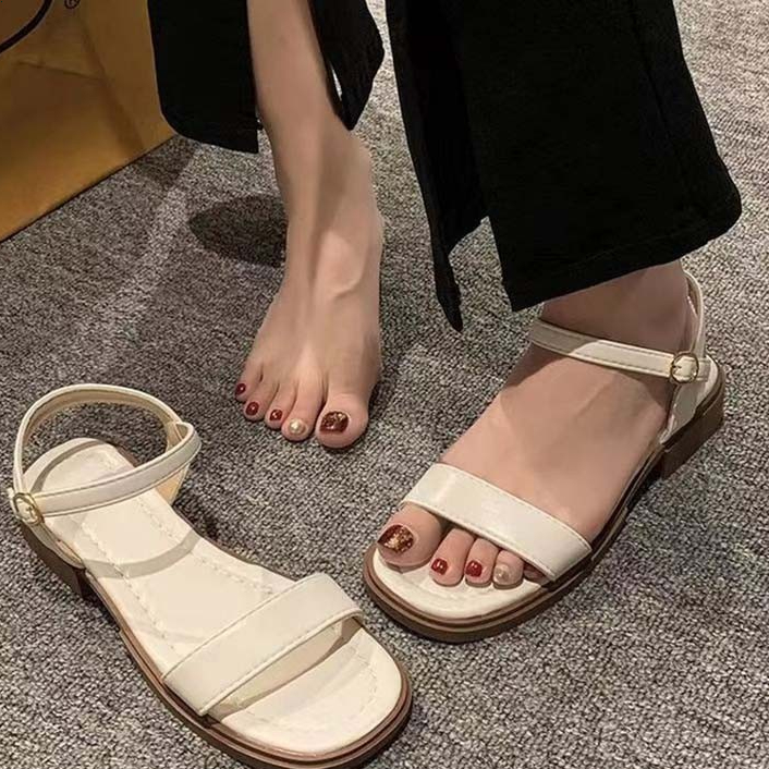 🔥Còn hàng🔥Giày sandal hở mũi mùa hè dành cho nữ  trắng, đen và nâu cỡ 35-42