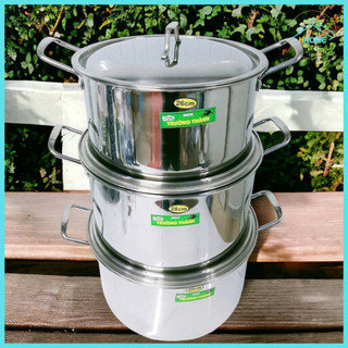 NỒI HẦM, LUỘC GÀ INOX CAO CẤP TRƯỜNG THÀNH NẤU ĐƯỢC BẾP TỪ NHIỀU SIZE 26CM, 28CM, 30CM - HUNGHOME