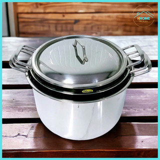 NỒI HẦM, LUỘC GÀ INOX CAO CẤP TRƯỜNG THÀNH NẤU ĐƯỢC BẾP TỪ NHIỀU SIZE 26CM, 28CM, 30CM - HUNGHOME