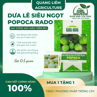 Hạt Giống Dưa Lê Popoca RADO (Gói 0,5gr~35 Hạt) Rạng Đông, Siêu Trái, Siêu Ngọt, Chắc Quả, Quanh Năm