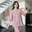 Bộ Đồ Bầu Và Sau Sinh Larosa Tay Lửng Chất Caro Thêu Mềm Mịn Thấm Hút Mồ Hôi Cổ Tàu Xinh Xắn LA023B