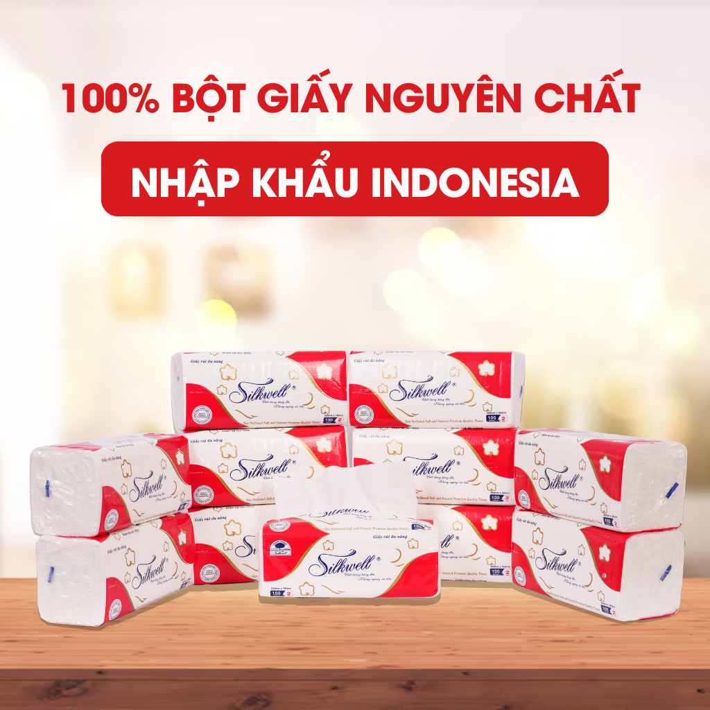 Ảnh Khăn giấy Silkwell lau bếp đa năng siêu dai, thấm hút tốt gói 100 tờ 2