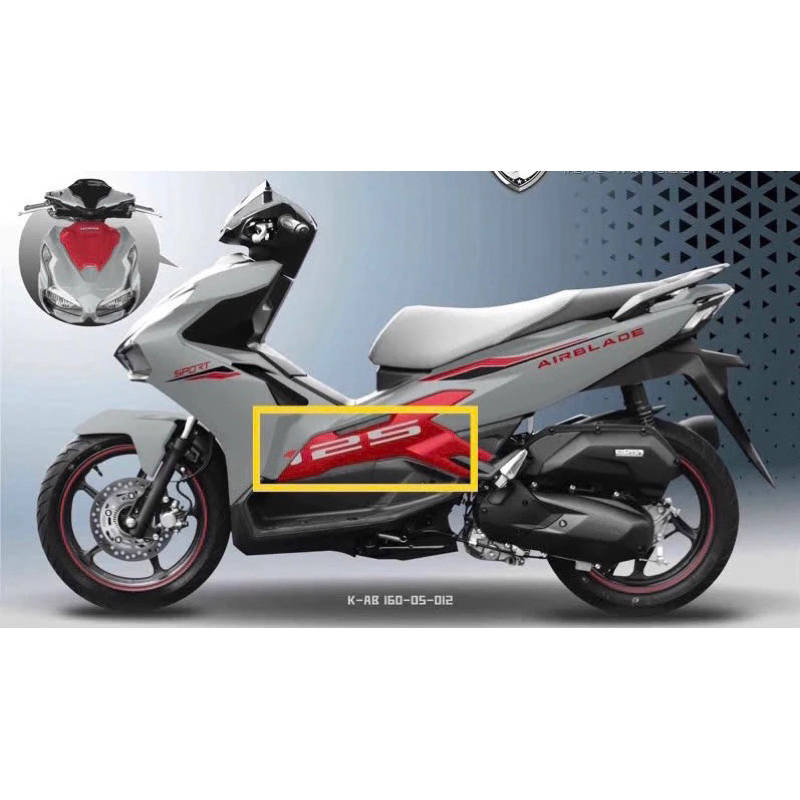 Tem số 125 và 160 xe Airblade xe màu xám Xi Măng, decal cao cấp như Zin