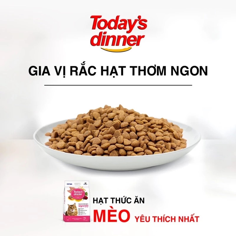 Thức Ăn Hạt Cho Mèo Today's Dinner Nhập Khẩu Hàn Quốc Hỗ Trợ Tiêu Búi Lông, Tăng Cường Đề Kháng 5KG