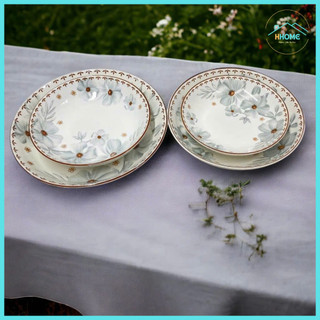 DĨA TRÒN ẢO HOA DỪA TRẮNG, HOA DỪA HỒNG HOA VĂN 4D - SIZE 6,7,8,9