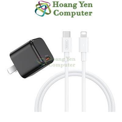 Bộ Sạc Nhanh 20W Remax RP-U7 Cho Điện Thoại Táo + Cáp Sạc TYPE C to LN (PD20W) - Hoangyencomputer