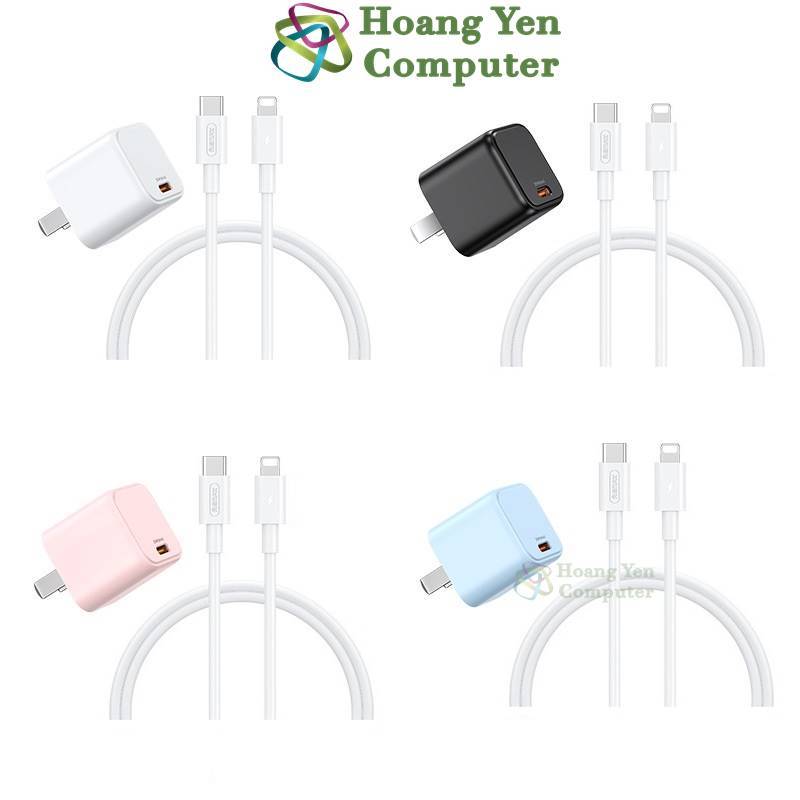 Bộ Sạc Nhanh 20W Remax RP-U7 Cho Điện Thoại Táo + Cáp Sạc TYPE C to LN (PD20W) - Hoangyencomputer