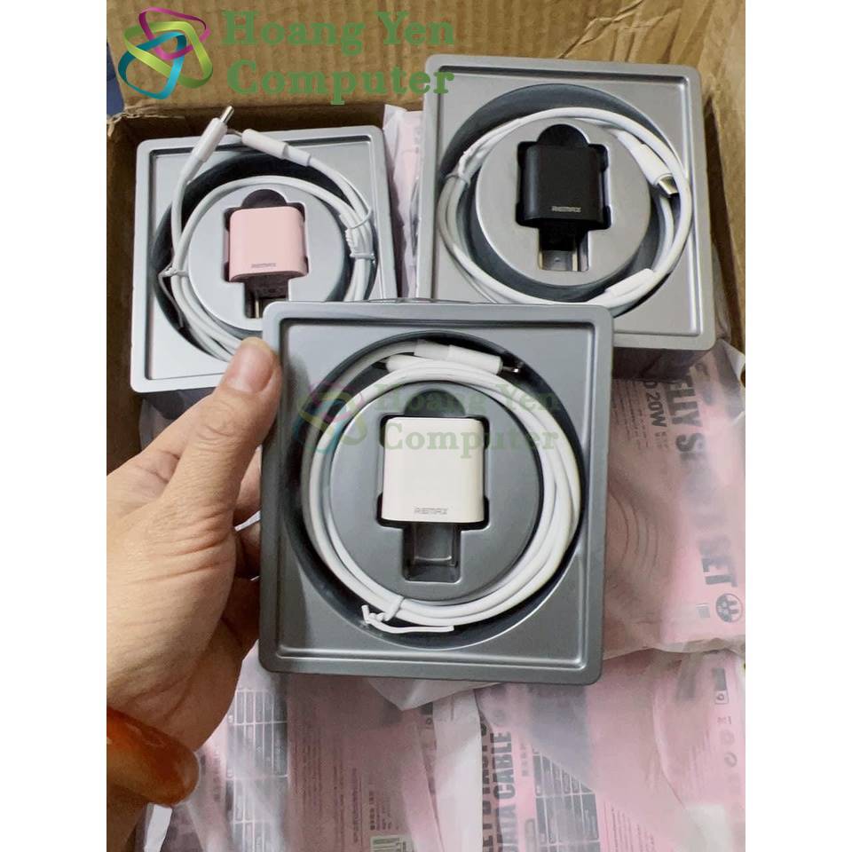Bộ Sạc Nhanh 20W Remax RP-U7 Cho Điện Thoại Táo + Cáp Sạc TYPE C to LN (PD20W) - Hoangyencomputer