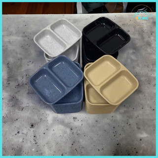 COMBO 5 Khay Nước Chấm 2 Ngăn (9 x 7cm) Nhựa Melamine nhiều màu - HùngHome