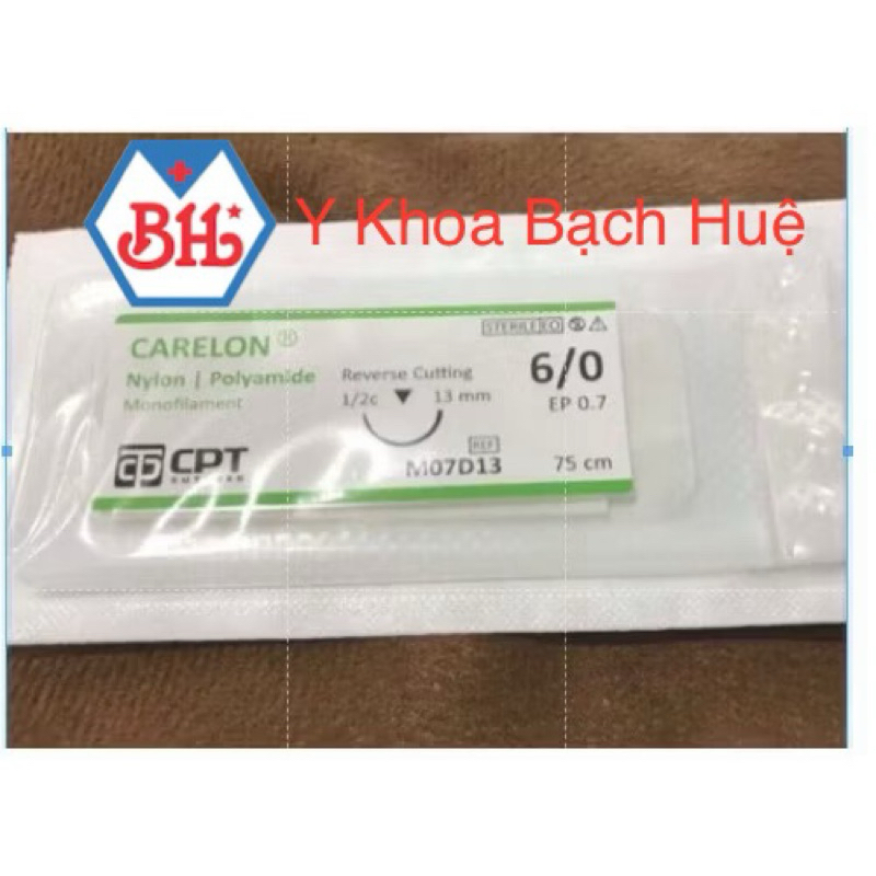 Hộp 12 tép Chỉ phẩu thuật CPT Nylon 6/0, nylon  6.0 Mã M07D13.