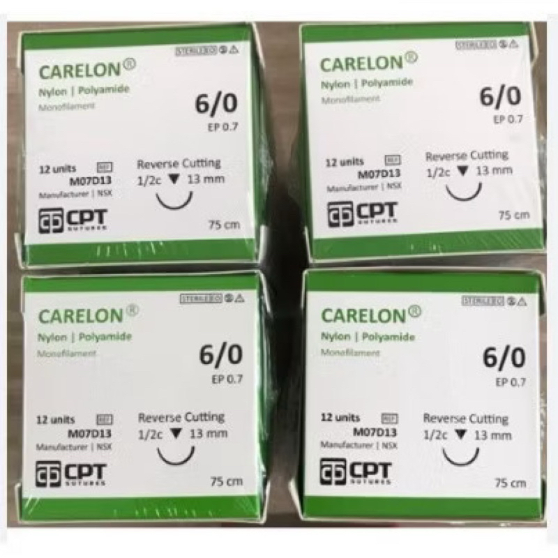 Hộp 12 tép Chỉ phẩu thuật CPT Nylon 6/0, nylon  6.0 Mã M07D13.