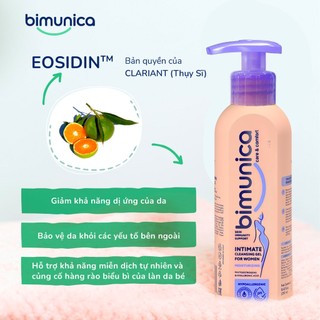 Dung Dịch Vệ Sinh Phụ Nữ Bimunica 250ml Dưỡng Ẩm Làm Sạch Vùng Kín, Cân Bằng PH