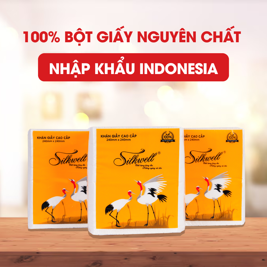 Ảnh Giấy ăn 1kg Silkwell Sếu HÀNG CAO CẤP khổ 240mm Chính hãng siêu dai thấm hút tốt 1